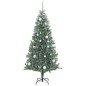 Árvore Natal artificial c/ 300 luzes LED, bolas e neve 240 cm