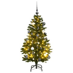 Árvore Natal artificial articulada c/ 150 luzes LED+bolas 150cm