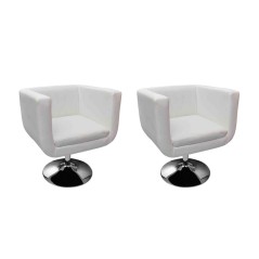 Cadeiras de bar 2 pcs couro artificial branco