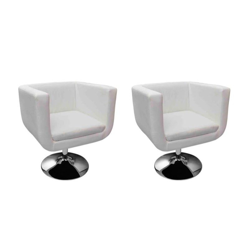 Cadeiras de bar 2 pcs couro artificial branco-Poltronas-Home Retail