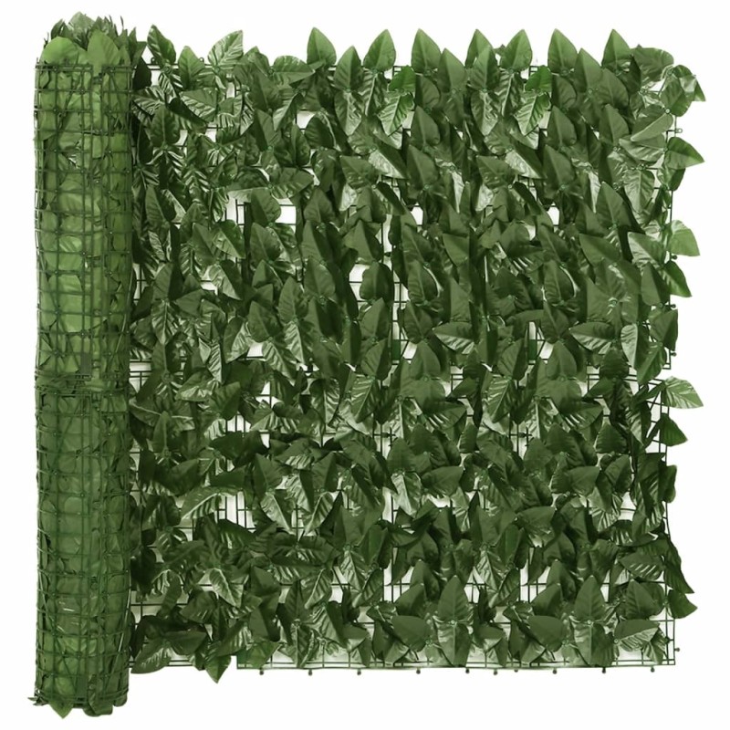 Tela de varanda com folhas verde-escuras 300x75 cm-Guarda-sóis e telas de varanda-Home Retail