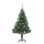 Árvore de Natal artificial c/ 150 LEDs conj. bolas e neve 120cm