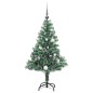 Árvore de Natal artificial c/ 150 LEDs conj. bolas e neve 150cm