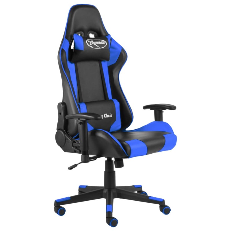 Cadeira de gaming giratória PVC azul-Cadeiras de jogo-Home Retail