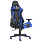 Cadeira de gaming giratória PVC azul