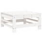 3 pcs conjunto lounge de jardim madeira de pinho maciça branco