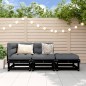 3 pcs conjunto lounge de jardim madeira de pinho maciça preto