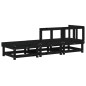 3 pcs conjunto lounge de jardim madeira de pinho maciça preto