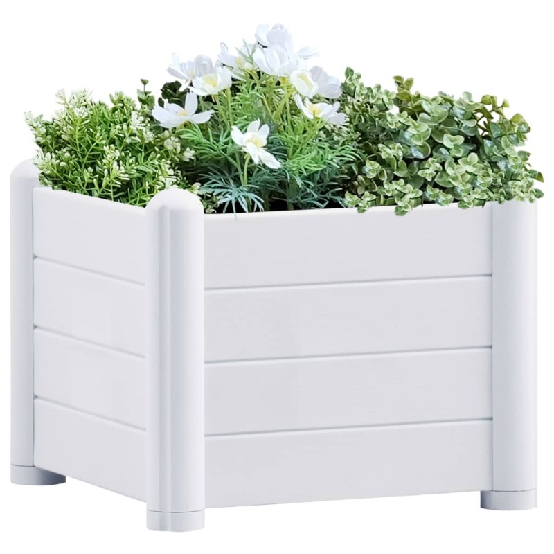 Canteiro elevado para jardim PP 43x43x35 cm branco-Vasos e floreiras-Home Retail