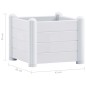 Canteiro elevado para jardim PP 43x43x35 cm branco