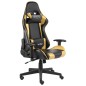 Cadeira de gaming giratória PVC dourado