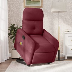 Poltrona de massagens reclin. elevatória tecido vermelho tinto