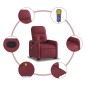 Poltrona de massagens reclin. elevatória tecido vermelho tinto