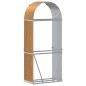 Suporte de lenha 80x45x190 cm aço galvanizado castanho-claro