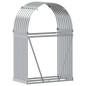 Suporte de lenha 80x45x120 cm aço galvanizado prateado