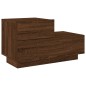 Mesa de cabeceira com luzes LED 70x36x40,5 cm carvalho castanho