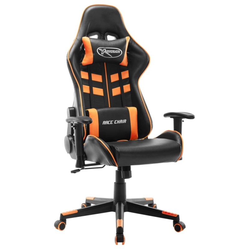 Cadeira de gaming couro artificial preto e laranja-Cadeiras de jogo-Home Retail