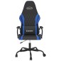 Cadeira gaming de massagens couro artificial preto e azul