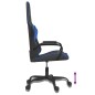 Cadeira gaming de massagens couro artificial preto e azul