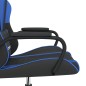 Cadeira gaming de massagens couro artificial preto e azul