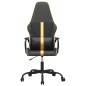 Cadeira gaming de massagens couro artificial dourado e preto