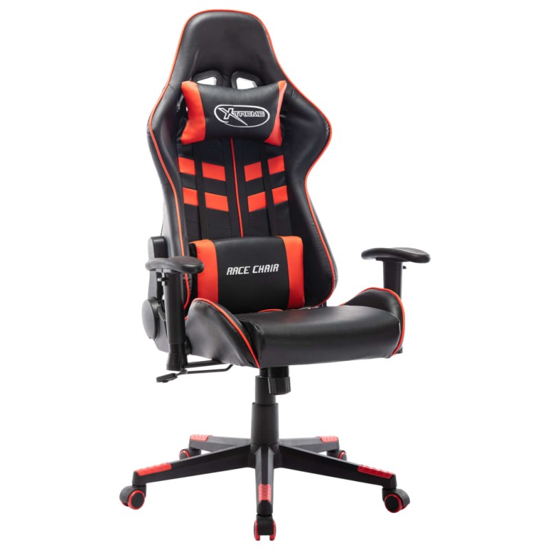 Cadeira de gaming couro artificial preto e vermelho-Cadeiras de jogo-Home Retail