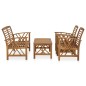 4 pcs conjunto lounge de jardim madeira de acácia maciça