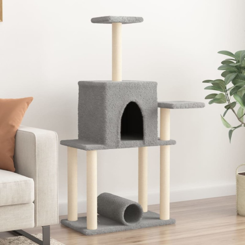 Árvore p/ gatos c/ postes arranhadores sisal 122 cm cinza-claro-Móveis para gatos-Home Retail