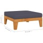 3 pcs conjunto lounge de jardim c/ almofadões acácia maciça