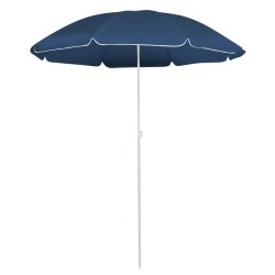 Guarda-sol de exterior com poste de aço 180 cm azul