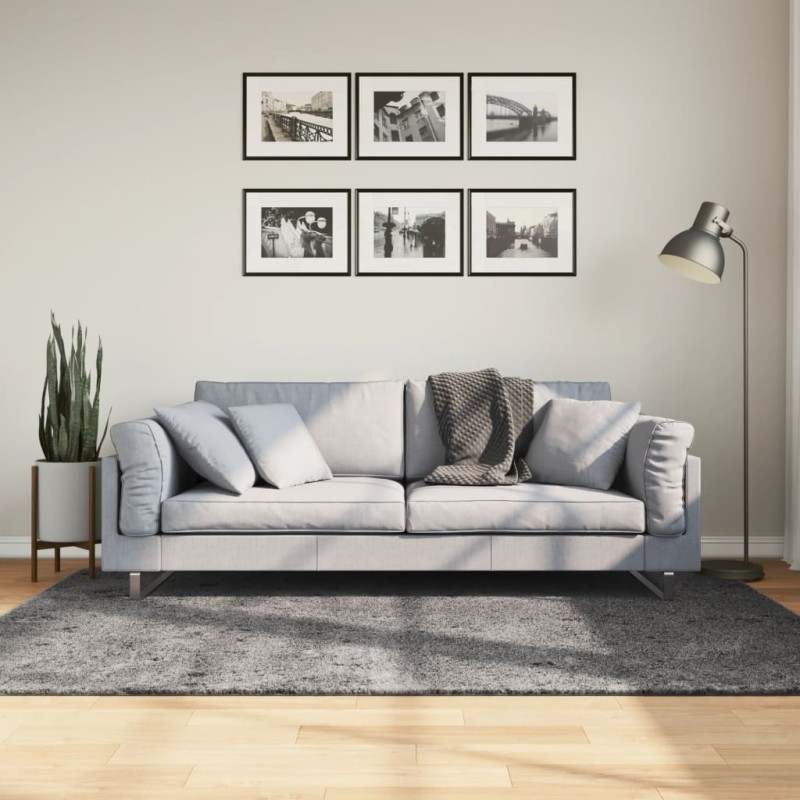 Tapete pelo curto macio e lavável HUARTE 140x200 cm antracite-Tapetes-Home Retail