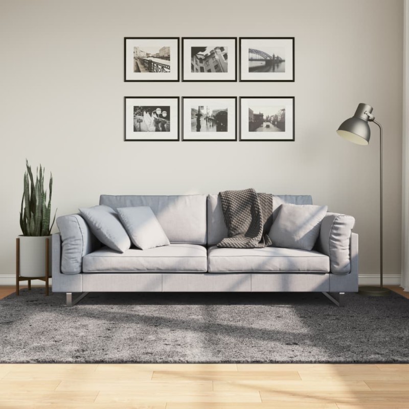 Tapete pelo curto macio e lavável HUARTE 160x230 cm antracite-Tapetes-Home Retail