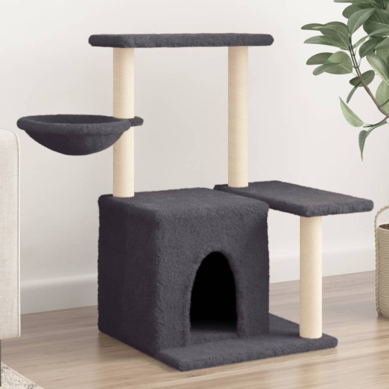 Árvore p/ gatos c/ postes arranhadores sisal 83 cm cinza-escuro-Móveis para gatos-Home Retail