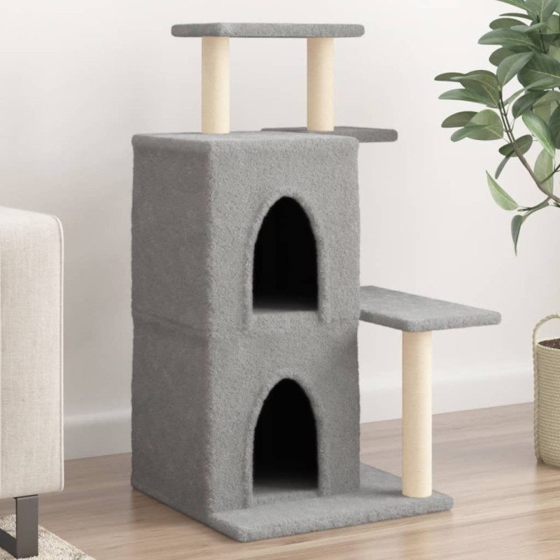 Árvore p/ gatos c/ postes arranhadores sisal 97 cm cinza-claro-Móveis para gatos-Home Retail