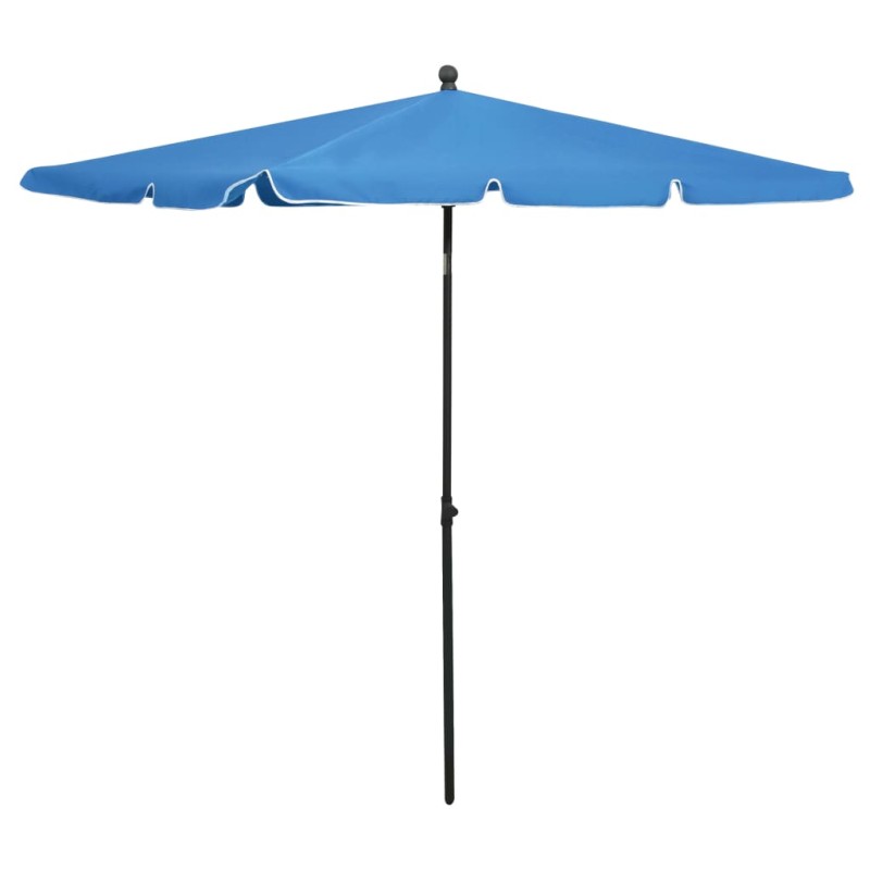 Guarda-sol de jardim com mastro 210x140 cm azul-ciano-Guarda-sóis e telas de varanda-Home Retail