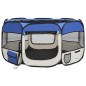 Parque dobrável p/ cão c/ saco de transporte 125x125x61cm azul