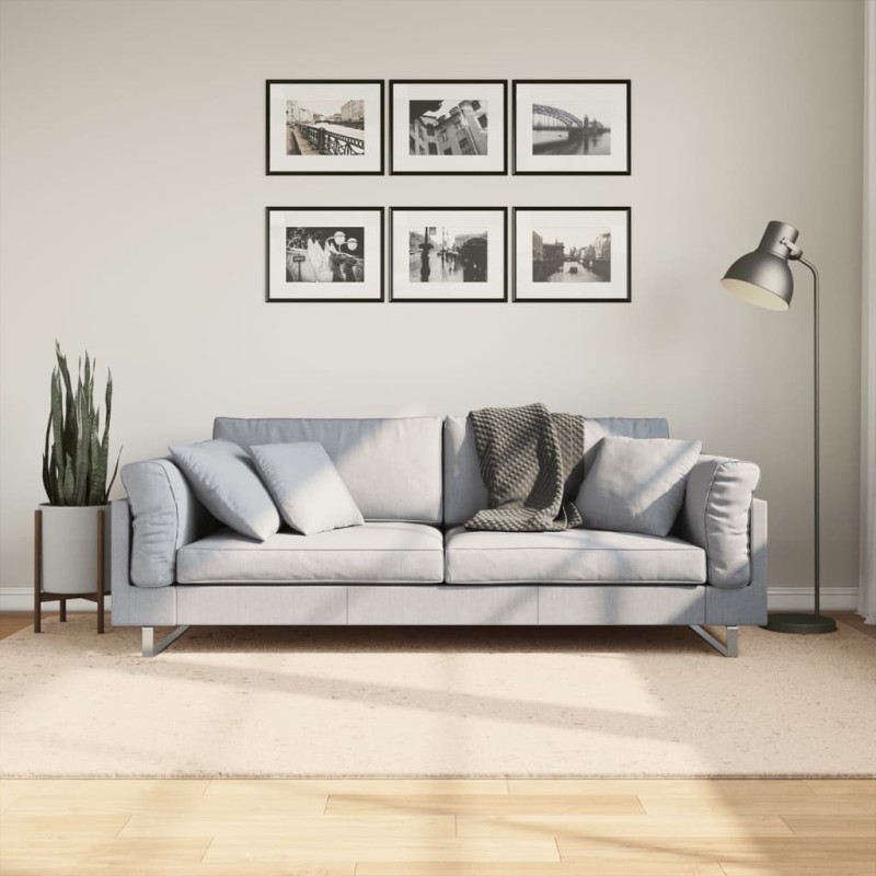 Tapete pelo curto macio e lavável HUARTE 160x230 cm bege-Tapetes-Home Retail