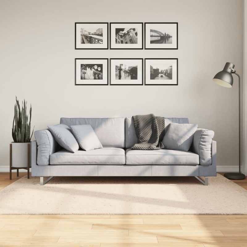 Tapete pelo curto macio e lavável HUARTE 140x200 cm bege-Tapetes-Home Retail