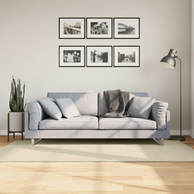 Tapete pelo curto macio e lavável HUARTE 100x200 cm cor creme-Tapetes-Home Retail