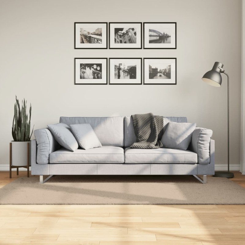 Tapete pelo curto macio e lavável HUARTE 100x200 cm cor areia-Tapetes-Home Retail