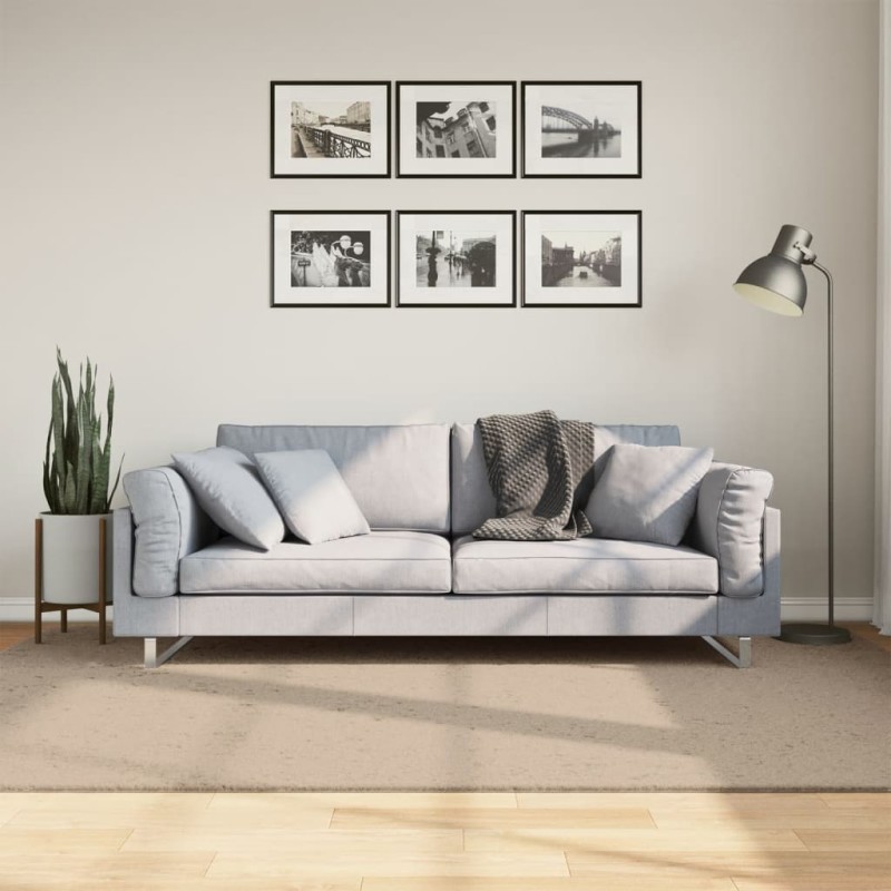 Tapete pelo curto macio e lavável HUARTE 160x230 cm cor areia-Tapetes-Home Retail