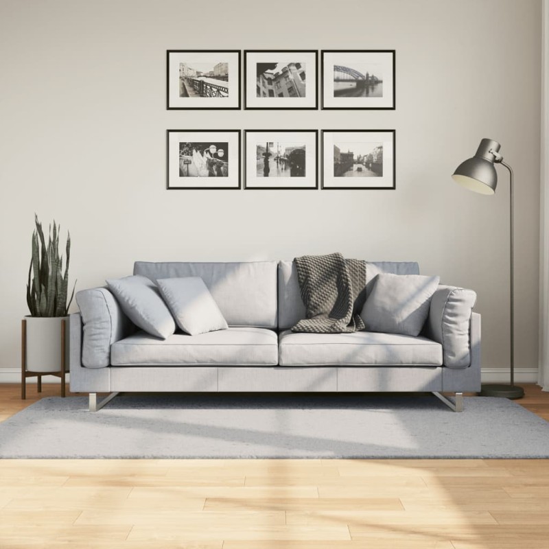 Tapete pelo curto macio e lavável HUARTE 100x200 cm cinzento-Tapetes-Home Retail