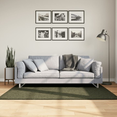 Tapete pelo curto macio lavável HUARTE 120x170cm verde-floresta