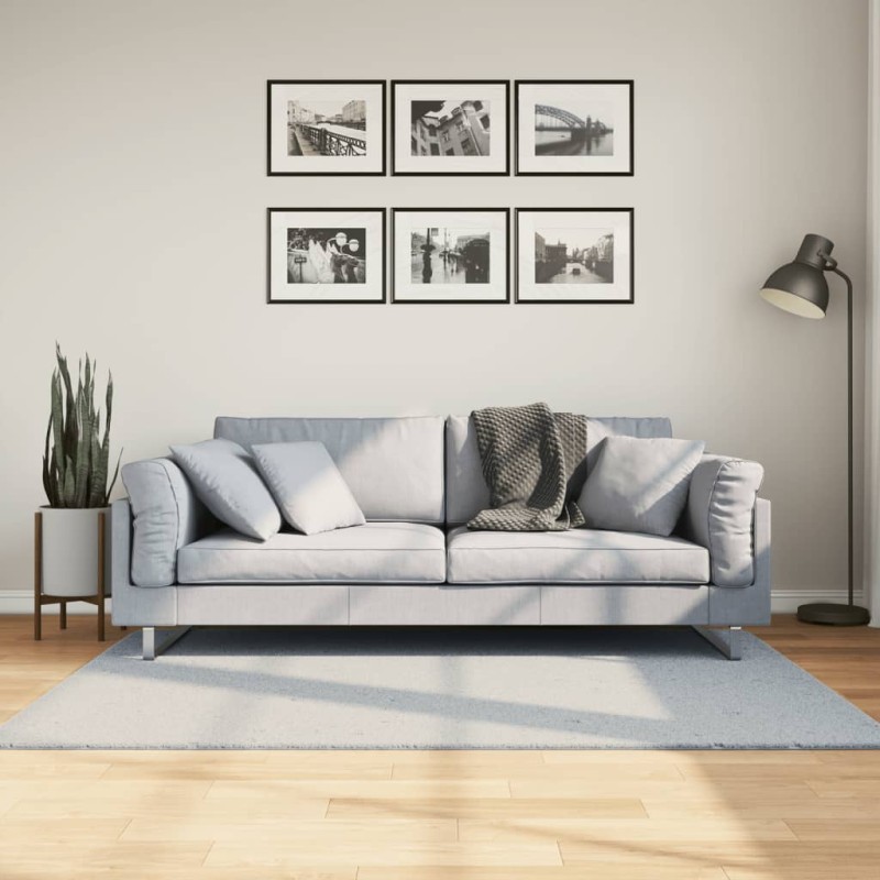 Tapete pelo curto macio e lavável HUARTE 120x170 cm azul-Tapetes-Home Retail