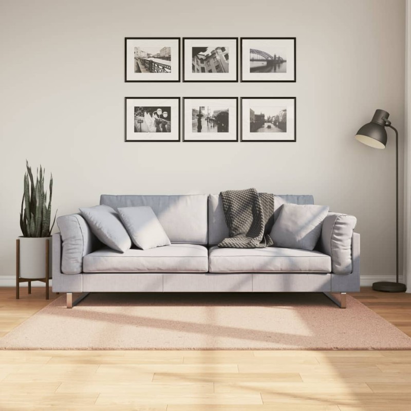 Tapete pelo curto macio e lavável HUARTE 120x170 cm rosa-pálido-Tapetes-Home Retail