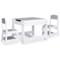 Mesa infantil com duas cadeiras MDF branco