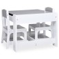 Mesa infantil com duas cadeiras MDF branco