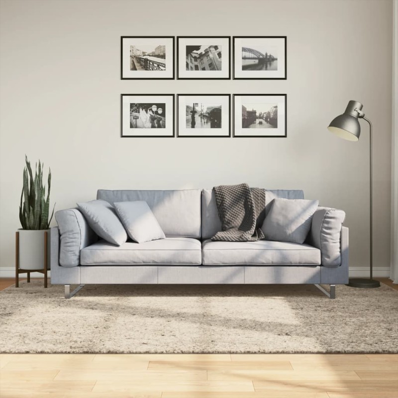 Tapete de pelo alto com aspeto brilhante ISTAN 160x230 cm bege-Tapetes-Home Retail