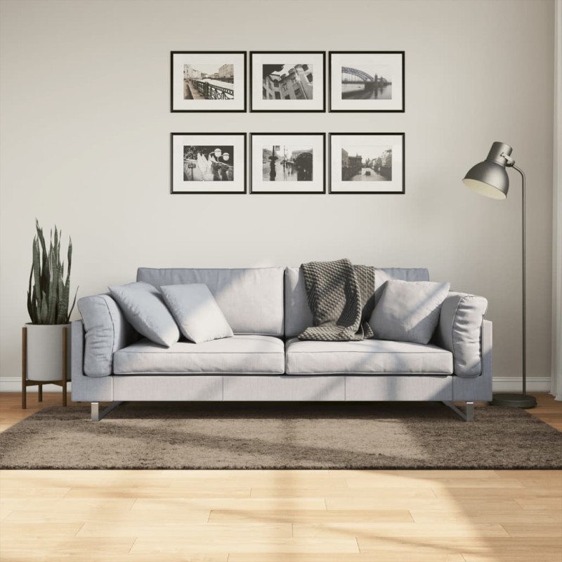 Tapete de pelo alto aspeto brilhante ISTAN 100x200 cm cinzento-Tapetes-Home Retail