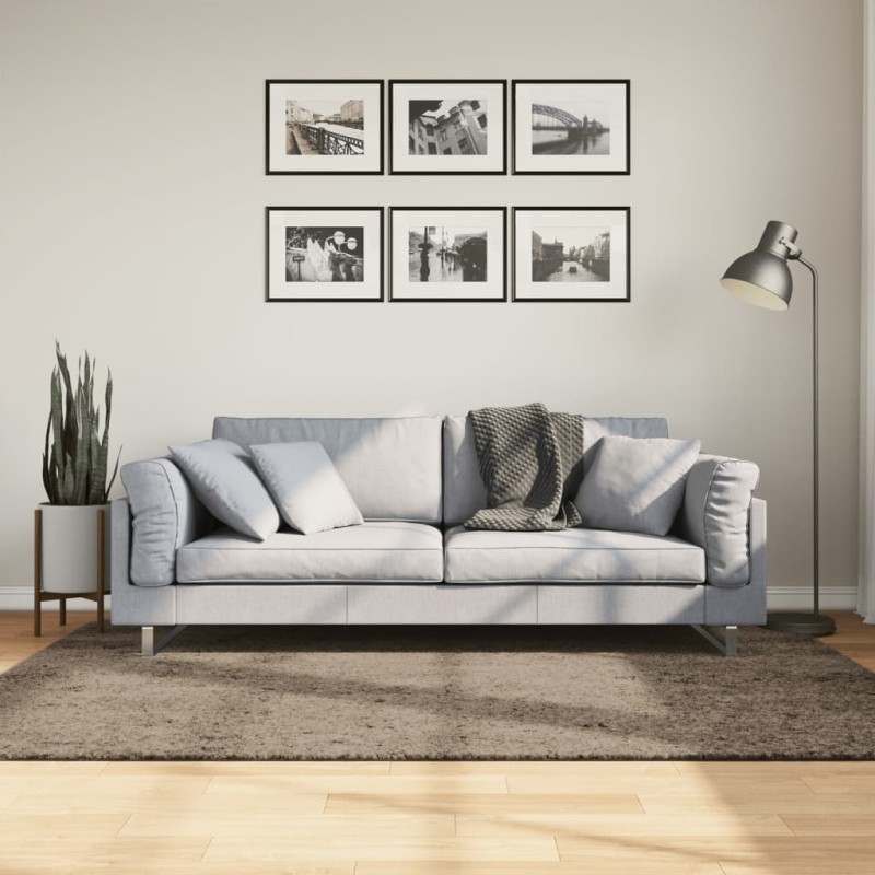 Tapete de pelo alto aspeto brilhante ISTAN 140x200 cm cinzento-Tapetes-Home Retail